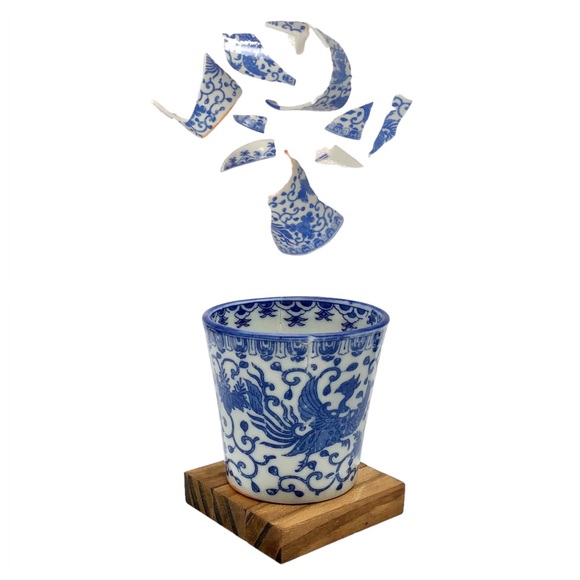 Kintsugi Cup Japanese Phoenix Custard Gold Crack Art Growth Gift Coming Soon!
